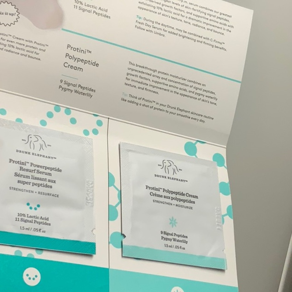 Drunk Elephant Protini Powerpeptide Resurf Serum and Polypeptide Cream Duo